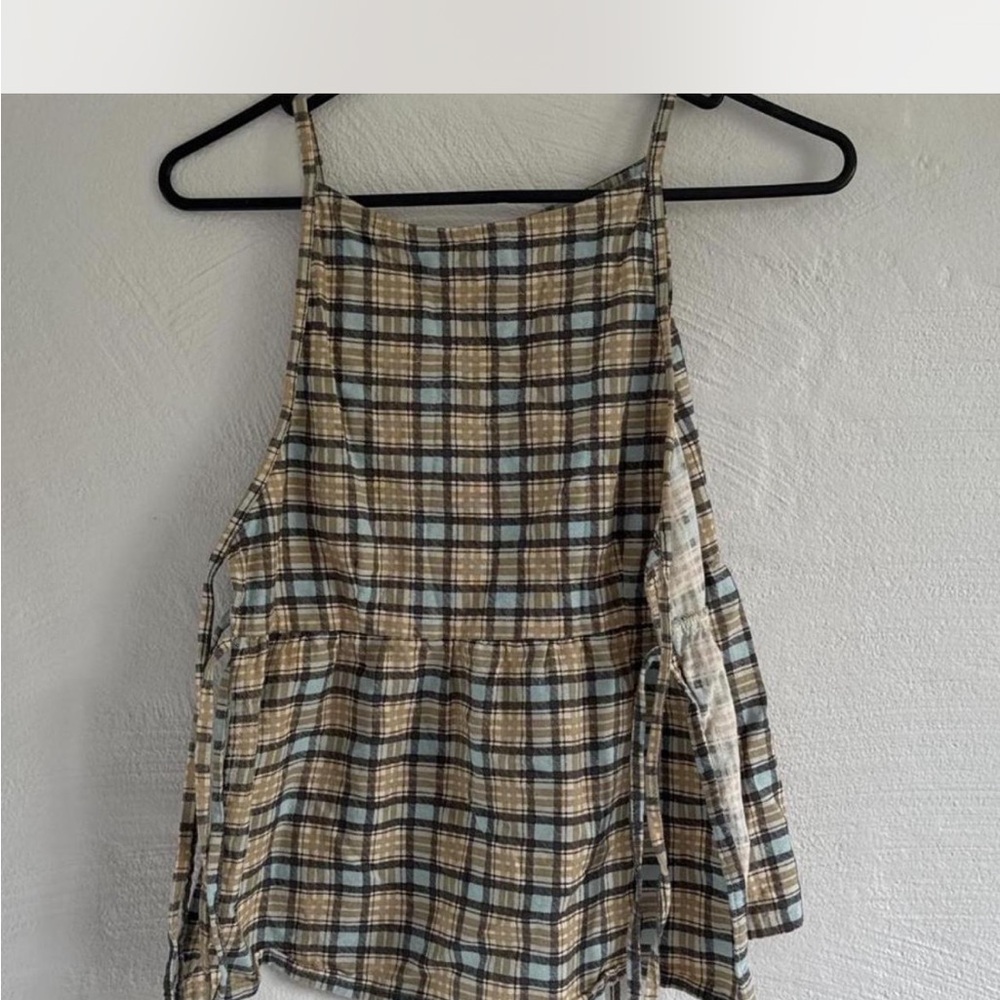 Motel Rocks Multicolor Plaid Sleeveless Blouse